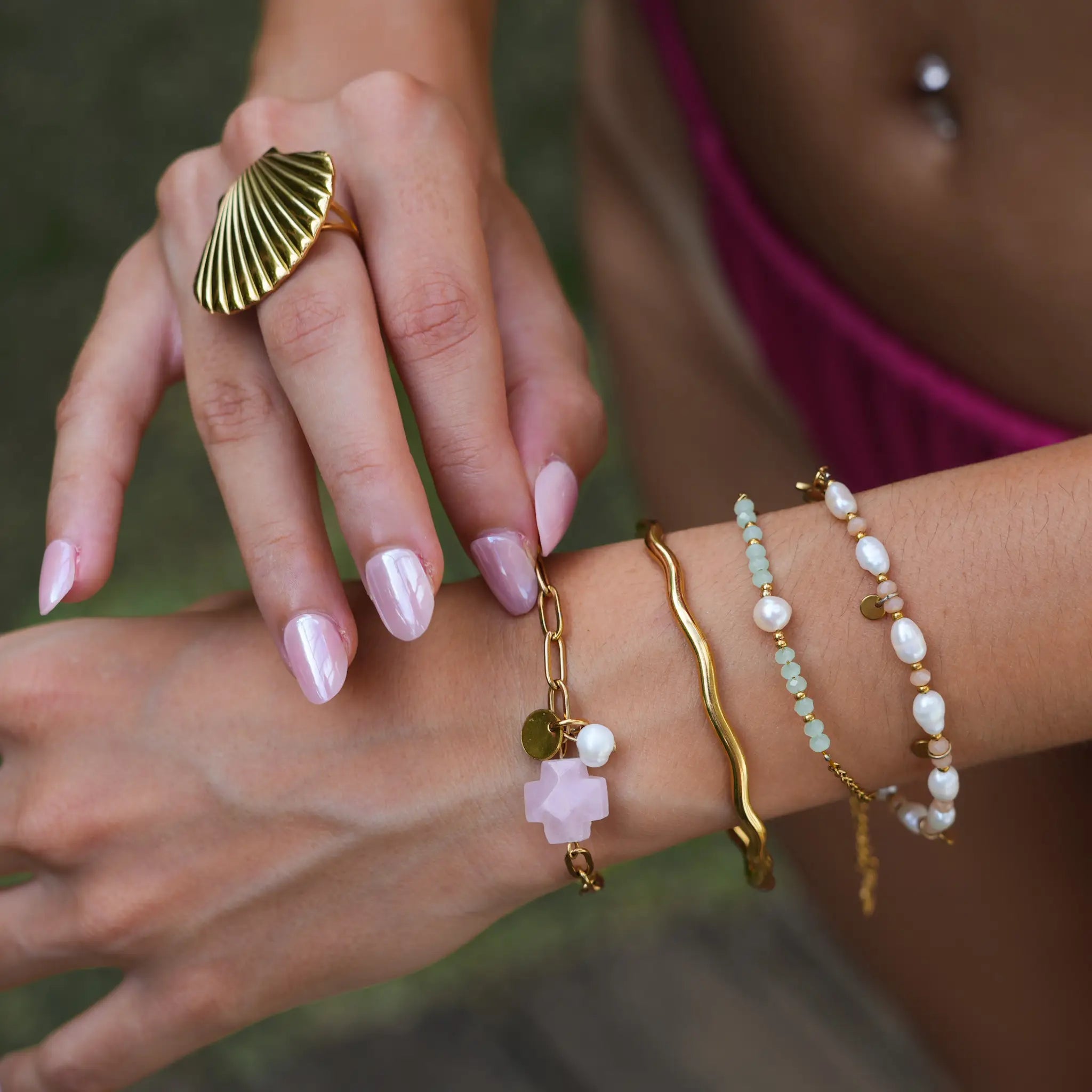 Bracelets faits main à La Réunion en acier inoxydable et pierres naturelles