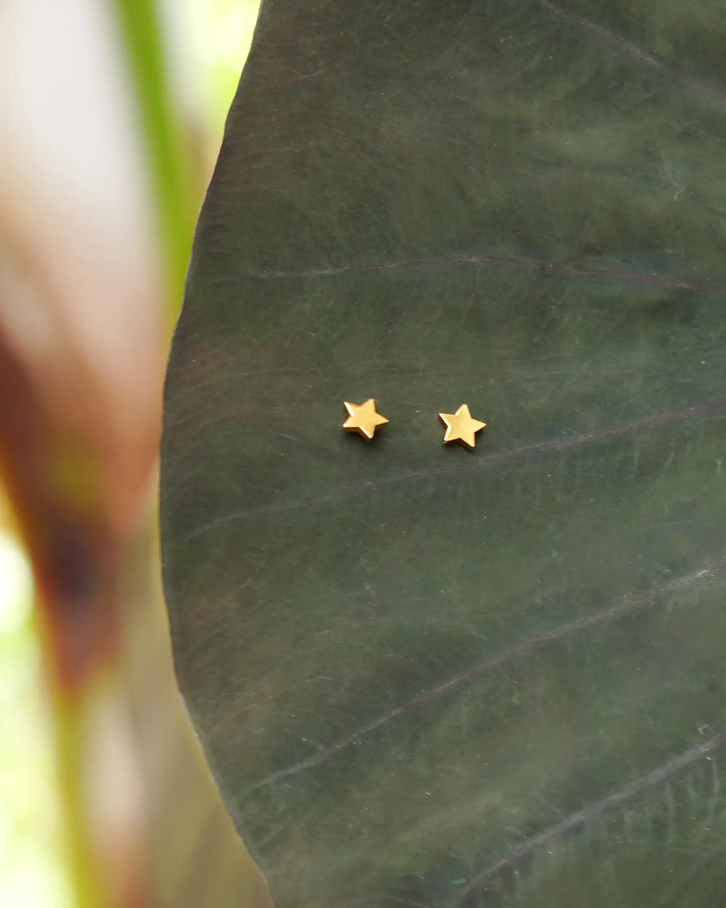 boucles d'oreille Maelys en forme d'étoiles minimalistes en acier inoxydable Maye-Mayé Réunion