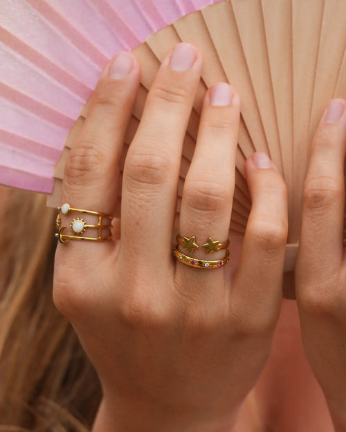 bague Astra étoiles en acier inoxydable Maye-Mayé bijoux réunion