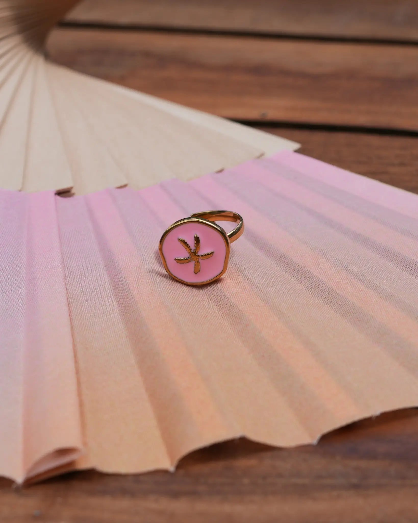 bague Emy étoile de mer acier inoxydable rose maye-Mayé réunion