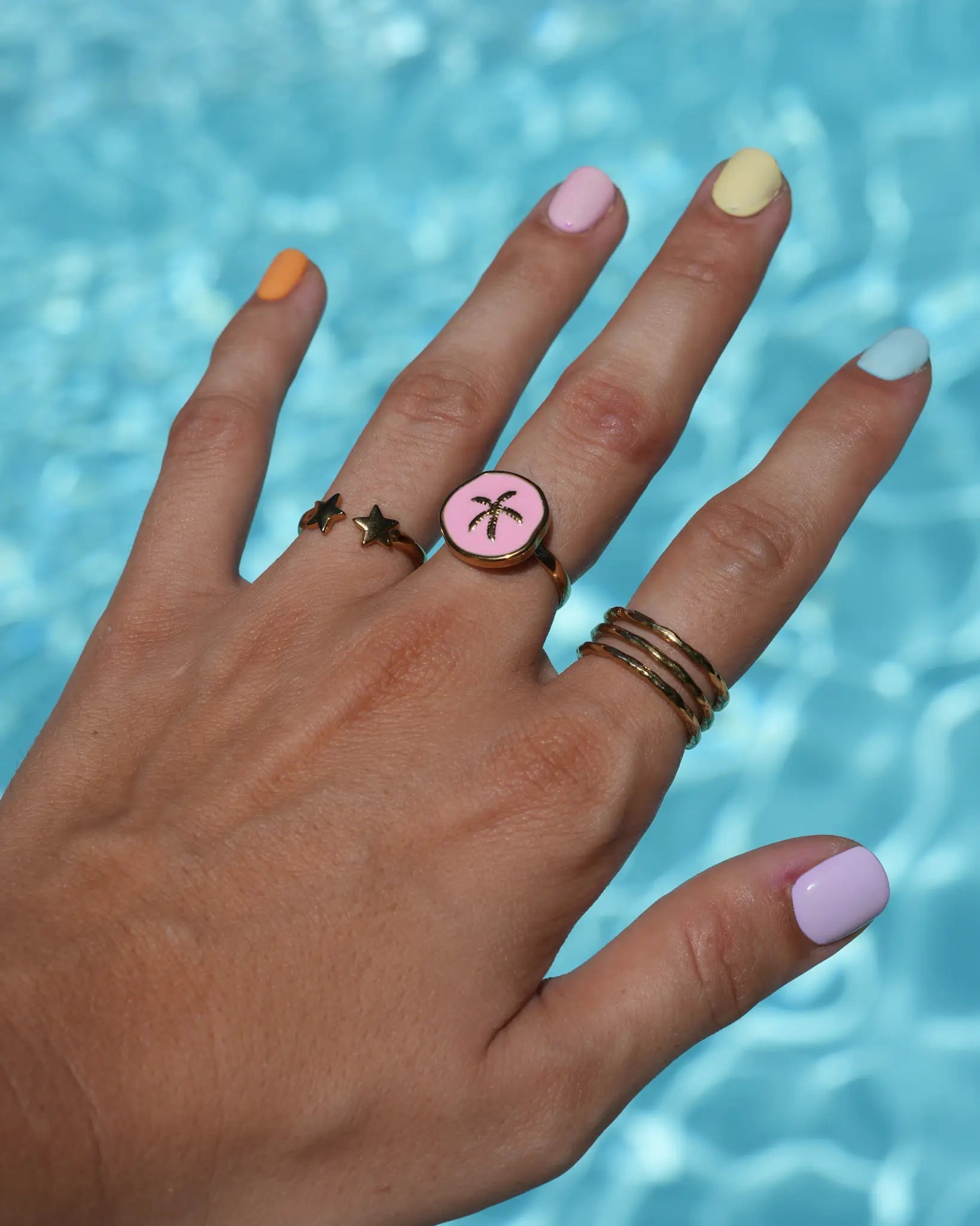 bague Emy étoile de mer acier inoxydable rose maye-Mayé réunion