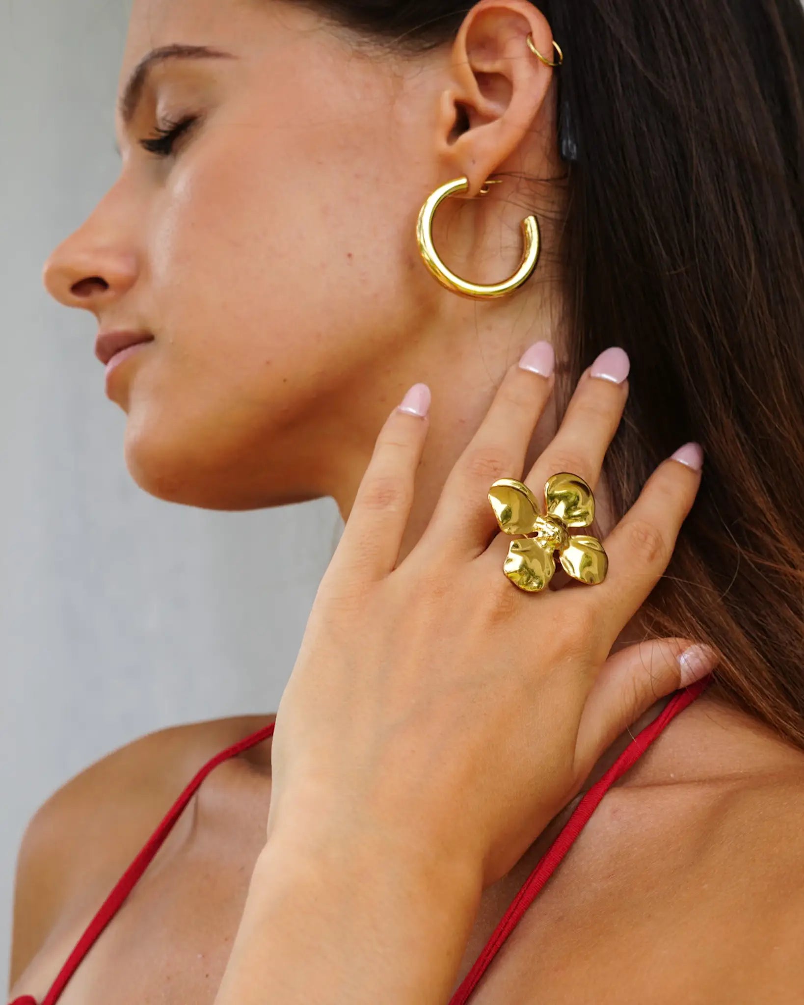 bague fleur en acier inoxydable Flora de la marque Maye-Mayé à La Réunion en France