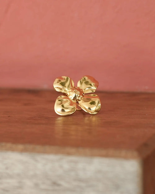 bague fleur en acier inoxydable Flora de la marque Maye-Mayé à La Réunion en France