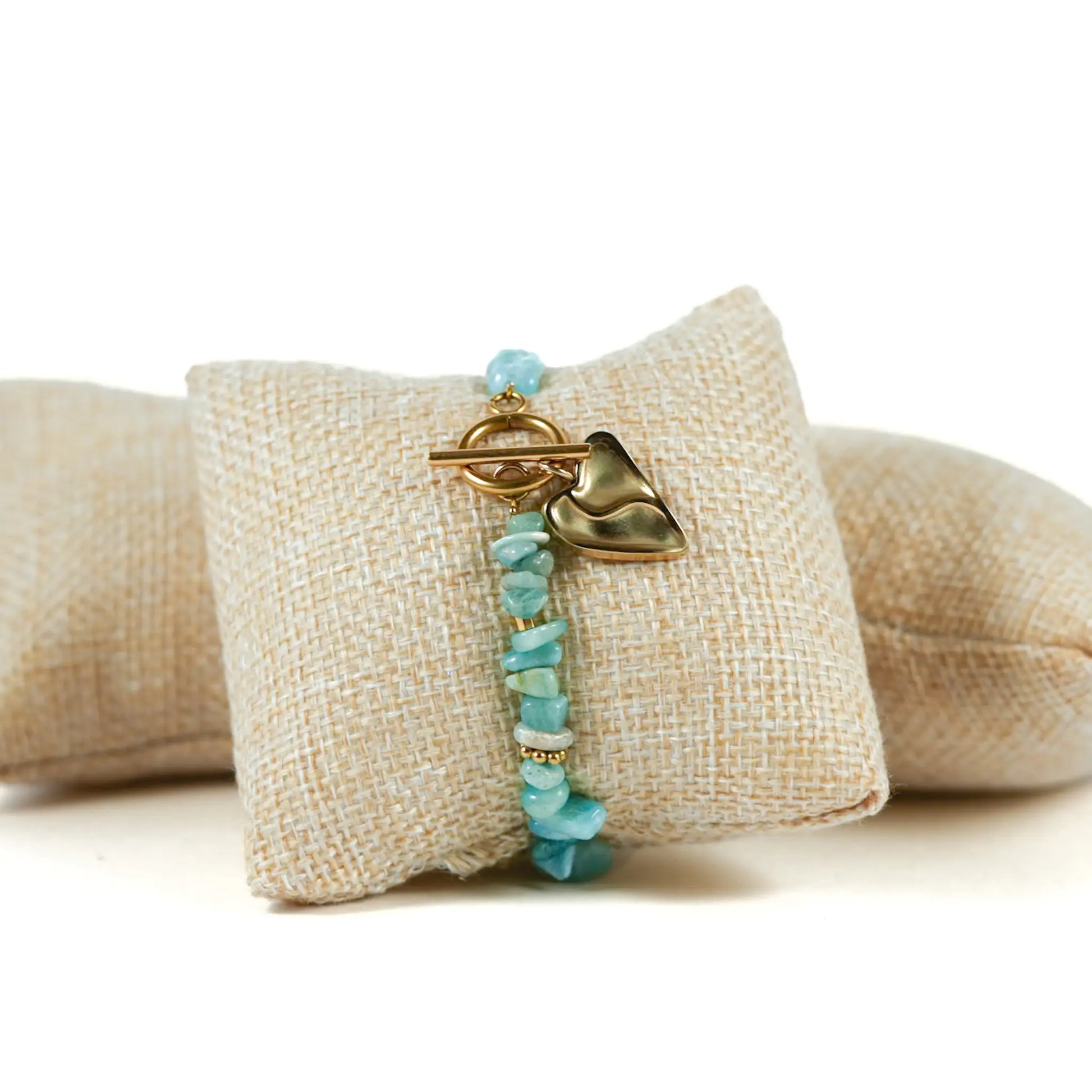 Bracelet Isis fait main à La Réunion en France en amazonite naturelle et acier inoxydable pour femme Maye-Mayé