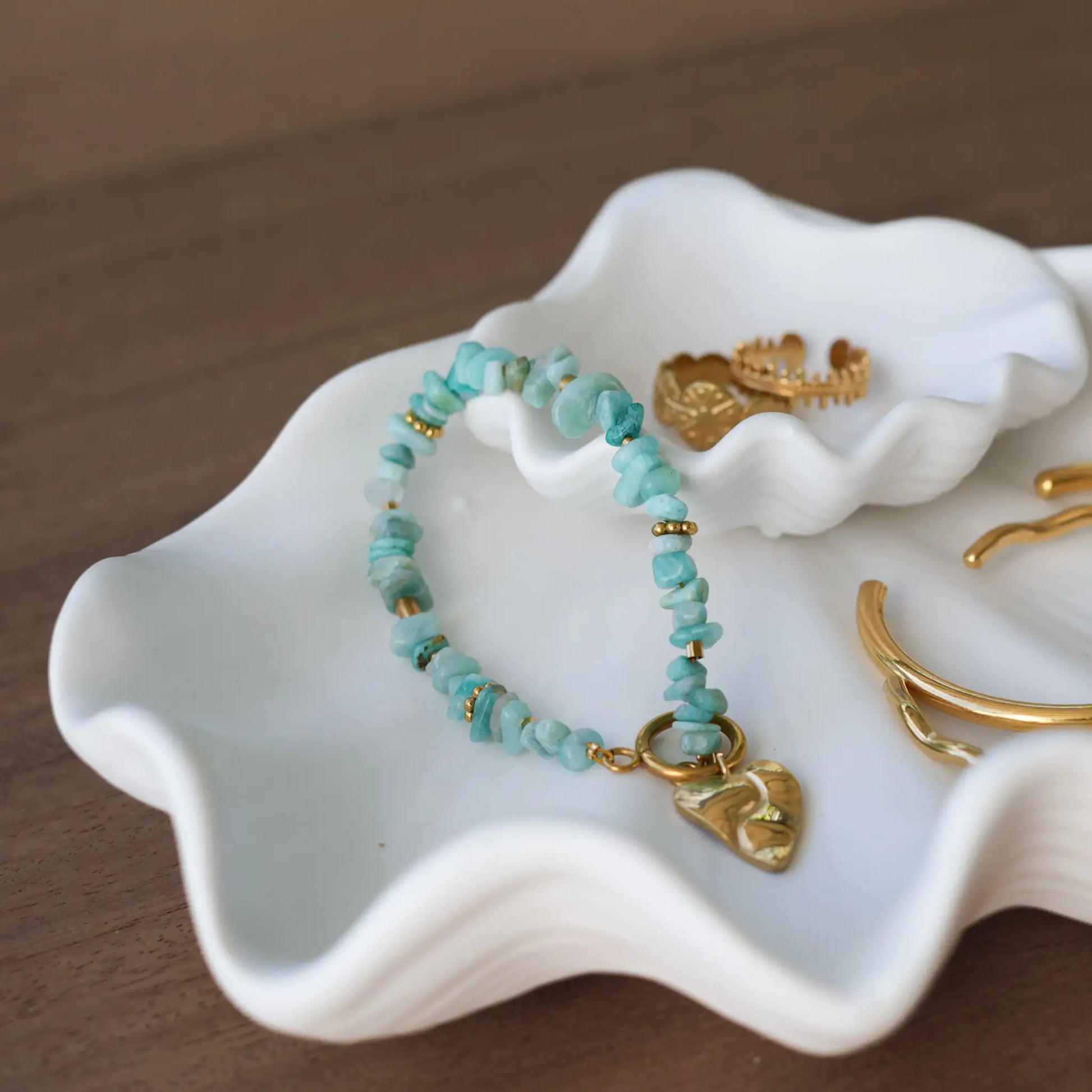 Bracelet Isis fait main à La Réunion en France en amazonite naturelle et acier inoxydable pour femme Maye-Mayé