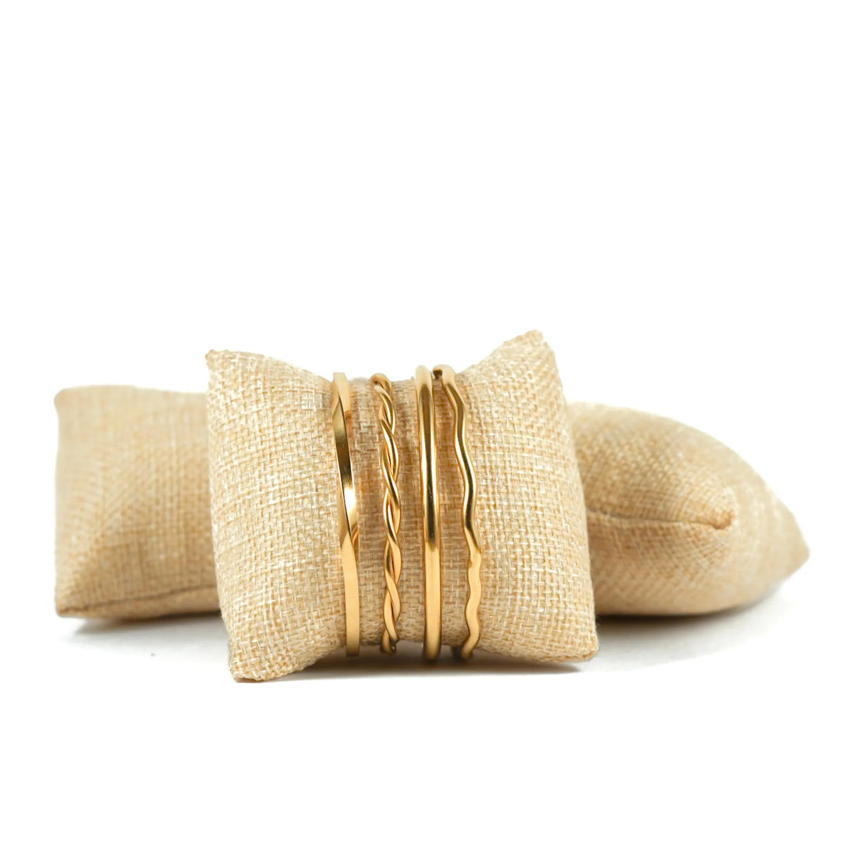 Jonc en acier inoxydable doré