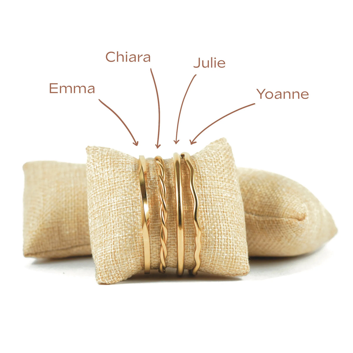 Jonc en acier inoxydable doré